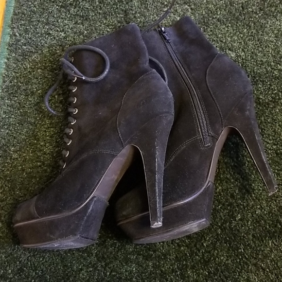 Steve Madden Seanna suede laced zip up heels - Picture 7 of 9